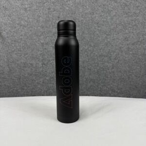 Adobe Matte Black Stainless Steel Water Bottle 16.9oz Tech Swag Logo 500mL